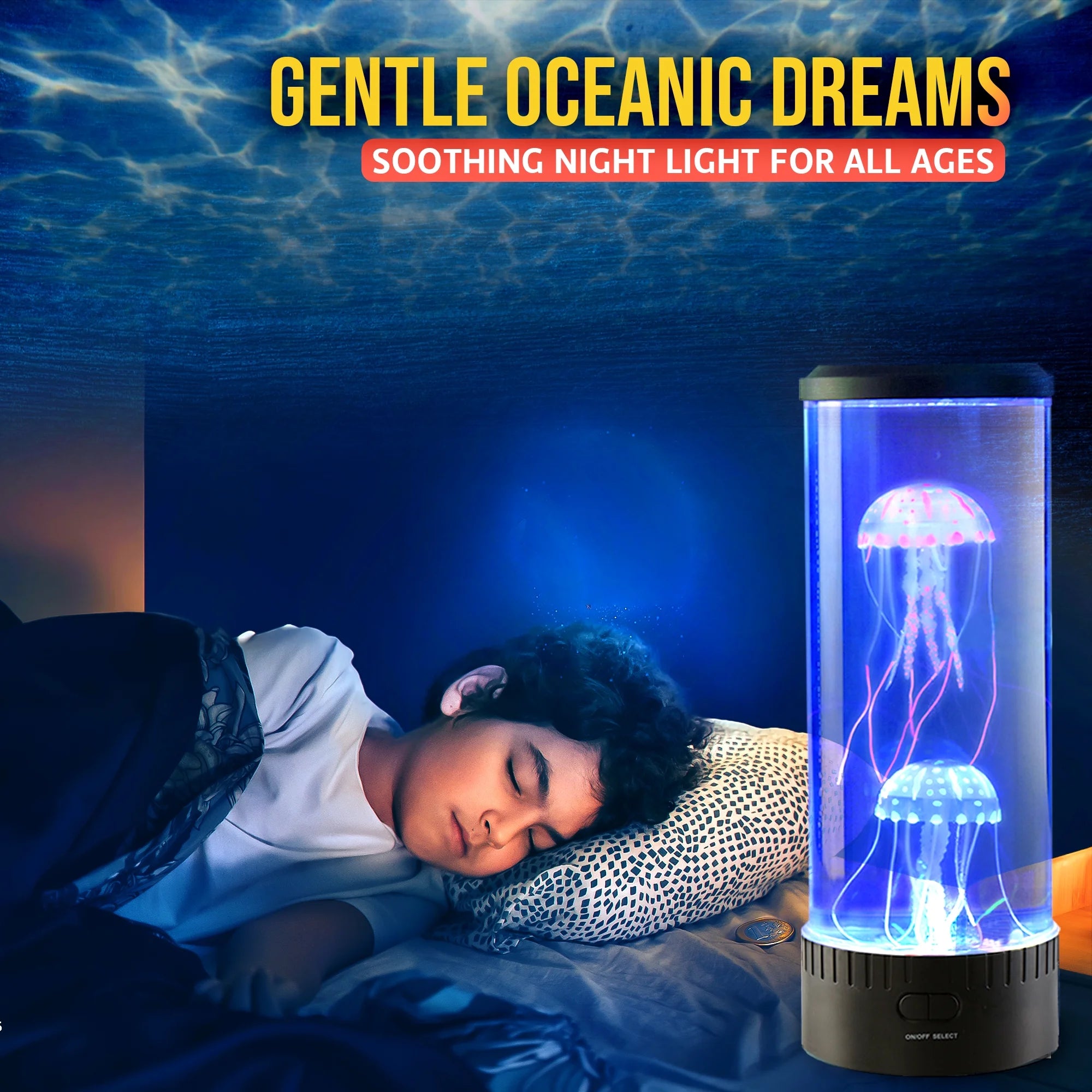 Jellyfish Lamp, 16 Color Options, 4 Modes, Auto Shutdown, Remote Control Electric Jellyfish LED Night Light, Home Decor, Gift for Autism & ADHD
