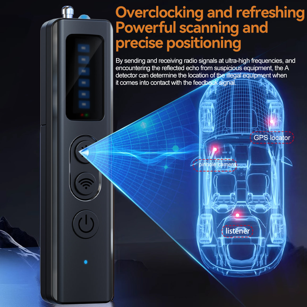 Hidden Camera Detector, Portable Listening/Gps Tracker Detector, Hidden Devices Detector, RF Wireless Signal Scanner for Home Office Travel, Camera Finder Device Detector