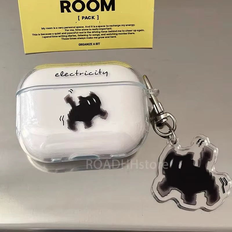 Wireless Cute Cat Black Charging Box for Airpods 4 Pro 3 2 1 Pro3 Case Transparent Silicone Earphone Cases for Airpods Pro 2 2Nd