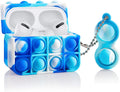 for Airpods Pro Case with Keychain Soft Silicone Apple Air Pods Pro Cover Shockproof Cases for Airpods Pro(Blue Red)