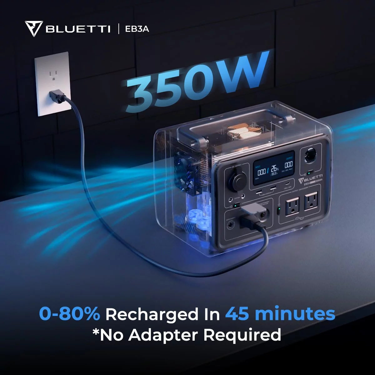EB3A Portable Generator on Sale,600W Solar Generator, 268Wh Lifepo4 Power Station for Camping, Home Use, Emergency