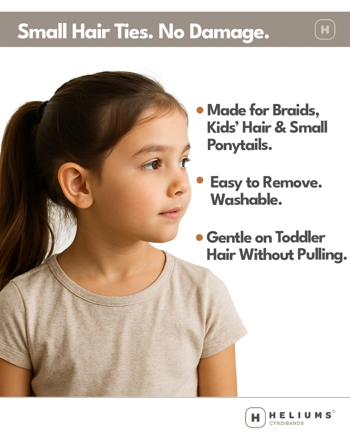 Small Hair Ties - Gold - 1 Inch Seamless No-Damage Ponytail Holders for Kids, Braids and Thin Hair - 20 Count