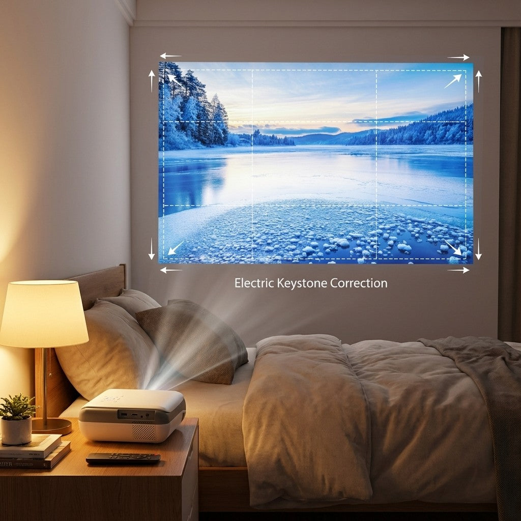 4K Supported Google TV Projector,Google Officially Licensed,Dolby Audio,Electric Focus & Auto Vertical Keystone